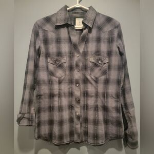 Panhandle Rough Stock V neck Western Shirt